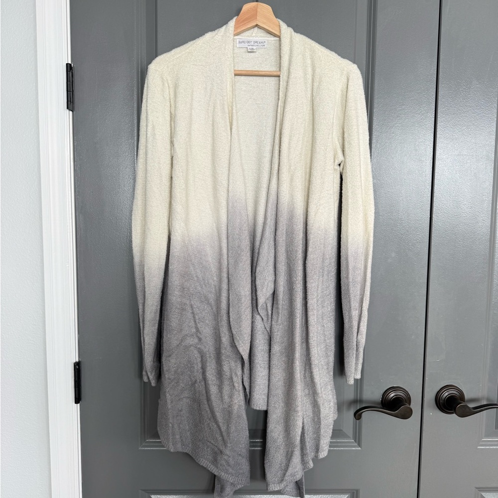Barefoot Dreams Ombre Open-Front Cardigan - Ivory to Gray